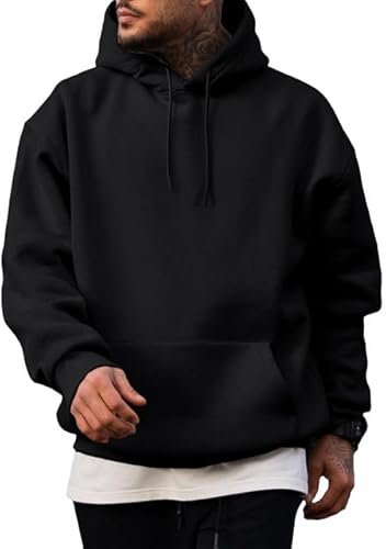 Men's Casual Cotton Hooded Collar Drawstring Hoodies - Image 4