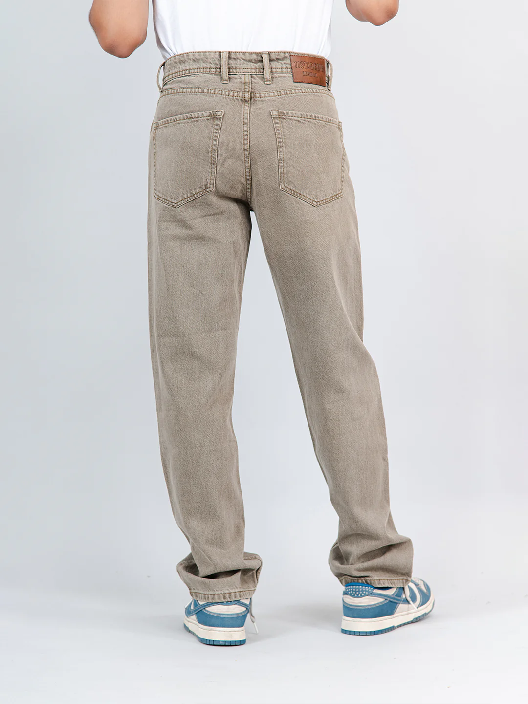 Camel Brown Straight Fit Mens Jeans - Image 3